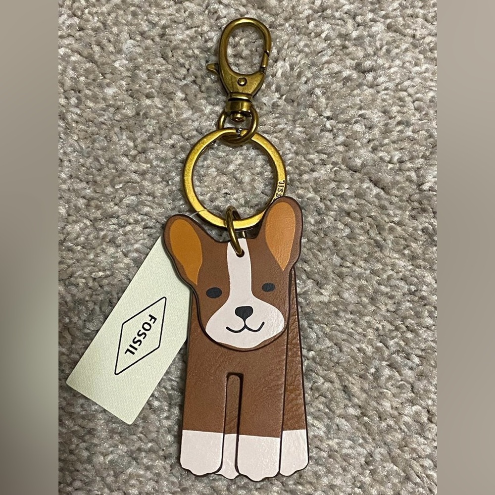 Fossil French Bulldog Bag Charm Fob